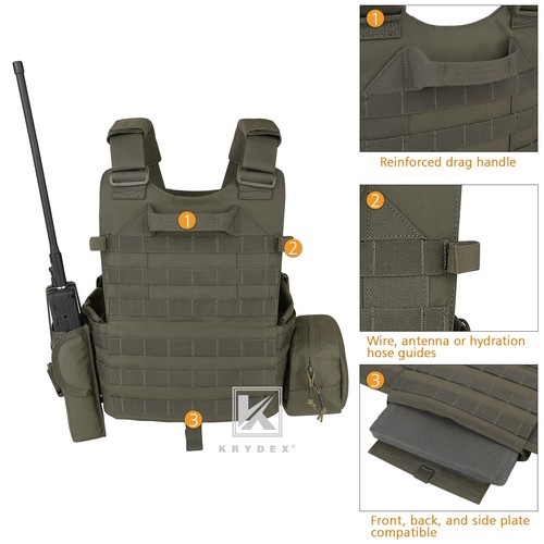 KRYDEX LBT-6094A Portador de Placas Blindaje Corporal Táctico Chaleco y Bolsa Mag Ranger Verde - Imagen 10 de 11