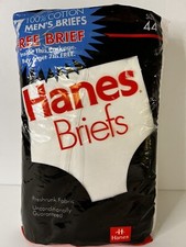 Mens Hanes 7 Pair Cotton White Briefs Underwear Size 44 NEW