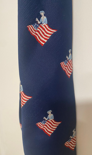Vintage Hess's Navy Men's USA Betsy Ross Flag Neck Tie - Rare - 4th of July - Picture 5 of 6