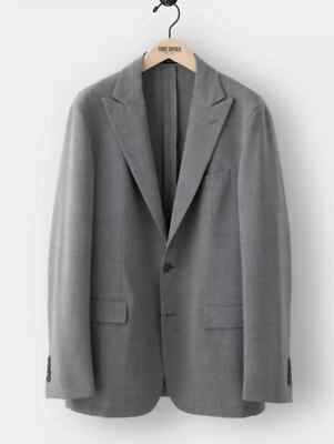 Todd Snyder Gray Italian Wool Peak Lapel Hopsack Suit Jacket 40L $698 New Tag