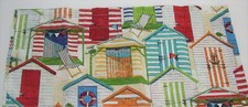 Rod Pocket Nautical Valance Multicolored Cabanas 13" Long x 54" Wide