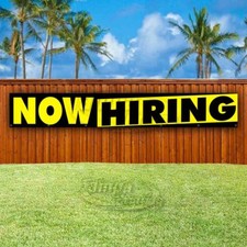 NOW HIRING Advertising Vinyl Banner Flag Sign LARGE HUGE XXL SIZES