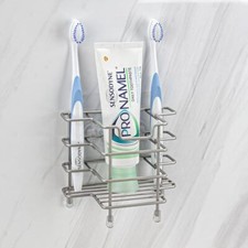 Wall Mount Toothbrush Holder for Bathroom, Shower, Stainless Steel
