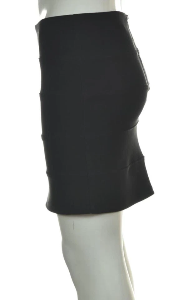 Falda para mujer Millau talla S negra lisa recta mini por encima de la rodilla mezcla de algodón Foto 3 de 4