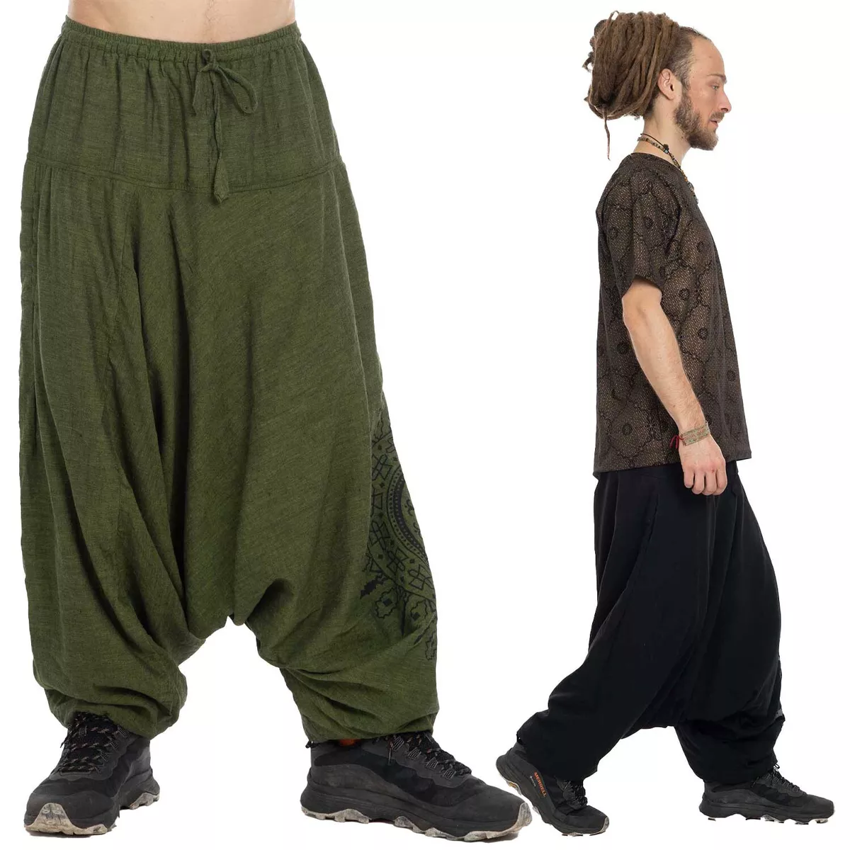 Buy Mens Red Owl Bohemian Hippy Harem Pants For Travel Yoga Dance  Enimane