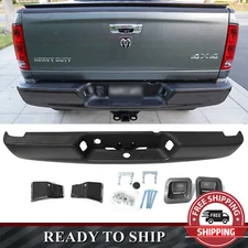 Black Rear Step Bumper Assembly For 03-08 Dodge Ram 1500 2500 3500 Powder-Coated