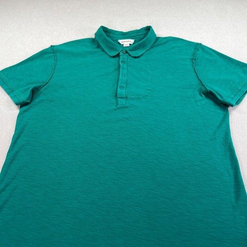 Diesel Polo Shirt Men's Large Green Raw Hem Short Sleeve Stash Pocket Chief Keef - Picture 12 of 16