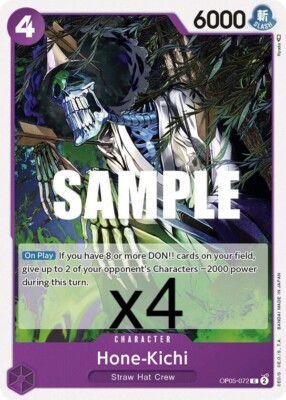 4X One Piece Card Game Hone-Kichi OP05-072 Common NM
