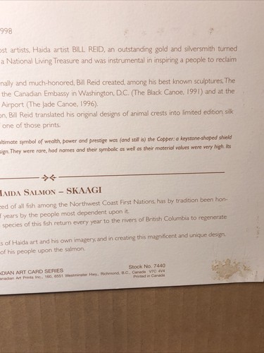 Bill Reid Haida Salmon “Skaag!” Copper Embossed Series Framed Signed Art Print - Picture 23 of 24