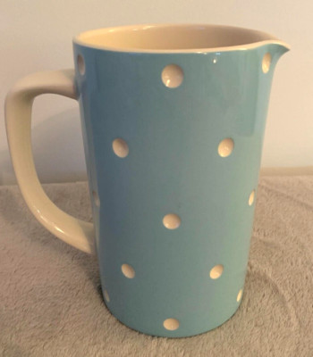 CORNISHWARE TG GRÜN BABYBLAU DOMINO SAFTKRUG 1. QUALITÄT CORNISH WARE ENGLAND