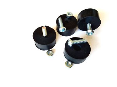 Set of 4 Air Compressor Rubber Feet 1-1/2 Diameter x 3/4 Height - 1/4 Screw Hole