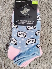 Beverly Hills Polo Club Kids Low Cut 3 Pairs Socks Shoe Size 1-7