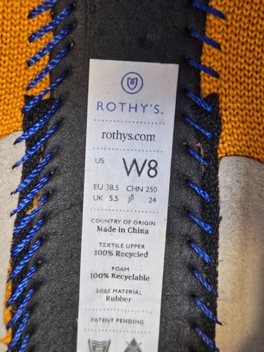 Rothy's The Flat Ballet Almond Toe Marigold Yellow Women's 8 M / EU 38.5 Retired - Picture 10 of 11