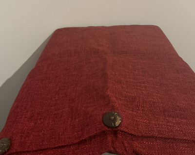 LHKIS Throw Pillow Covers 26x26 Wine Red Colored Decorative Linen Button