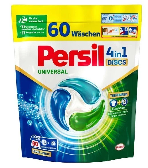 1x 60 Wäschen Persil Discs UNIVERSAL 4in1 Tiefenrein Waschmittel Caps 20-95° - Bild 1 von 1