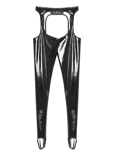 Womens Chaps Party Leggings Hollow Out Stirrup Pants Metallic Trousers Stylish - Picture 23 of 47