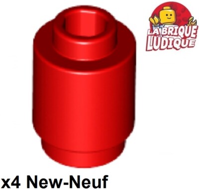 Lego 4x Rundstein Brick Round Open Stud 1x1 rot/red 3062 NEU