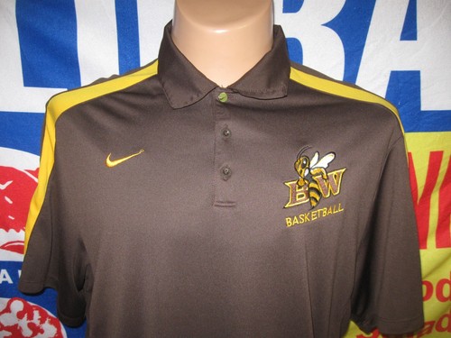 BALDWIN WALLACE Yellow Jackets Basketball Polo Shirt Men's 2XL NIKE BW OHIO - Picture 2 of 8