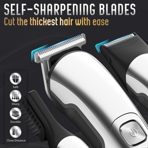 Kit de barba cortadora de pelo de peluquero eléctrico profesional inalámbrico para hombre - Imagen 3 de 18