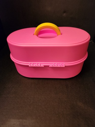 Vtg 90s Barbie Caboodles Makeup Hair Accessory Pink Barbies Doll Case - Picture 5 of 8