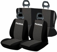 Coprisedili per panda 2003-2012 in cotone grigio /nero -su misura, made in italy