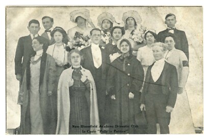 New Bloomfield PA Academy Dramatic Club Polly in Politics RPPC Postcard c.1910