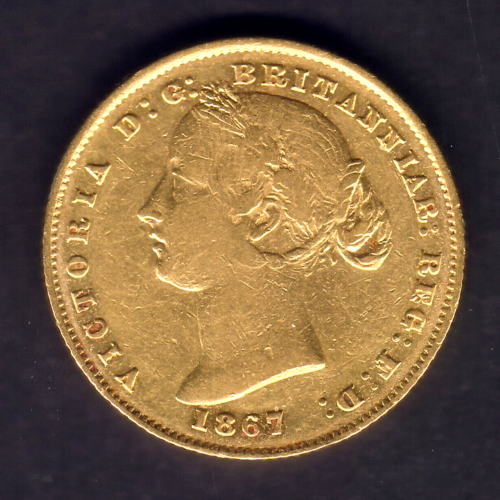 Australia. 1867 Sydney Mint - Sovereign.. Part Lustre.. gF/aVF - Imagen 2 de 2