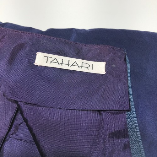 Tahari Skirt Womens Size 8 Navy Blue Straight Pencil Midi 100% Silk Rear Zip - Picture 7 of 12