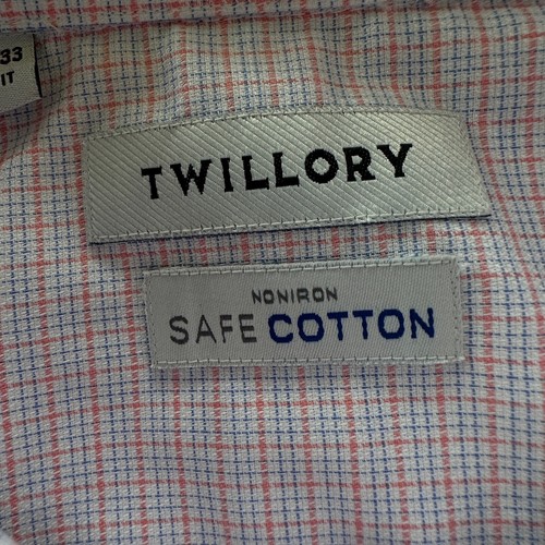 Twillory Safe Baumwollhemd 16 x 32/33 Borte Herren Knopf LS blau rot Mikrokariert - Bild 8 von 10