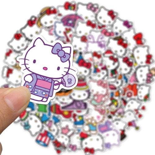 50pcs Cute Hello Kitty P2 Cartoon Vinyl Decal Stickers Laptop Phone Bottle Ipad - Picture 3 of 4