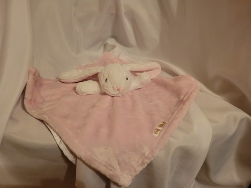 Blankets & Beyond weiß und rosa Hase Kaninchen Lovey Baby Sicherheitsdecke 14 Zoll
