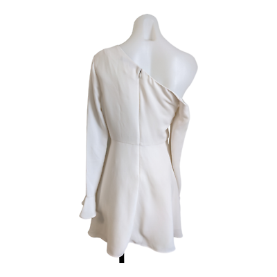Likely Size 6 One Shoulder Fit & Flare Mini Dress White Hourglass Bell  Sleeves | eBay