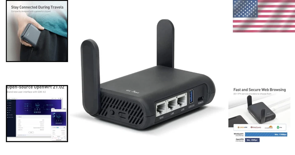 Lightweight Dual-Band Portable Router with VPN and Network Storage Capabilities - Image 2 of 4