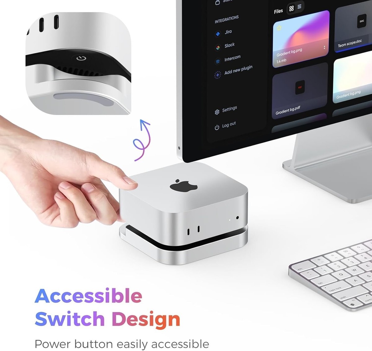 Mac Mini M4 Dock / Hub - 6-Port With Dual 10Gbps USB-C & USB-A, SD Card Reader | Ultra-Compact Design
