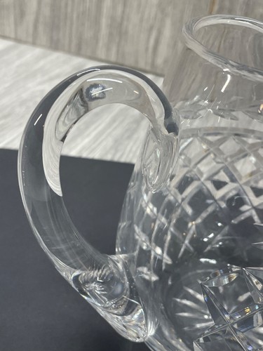 Crystal Cut Glass Pitcher Vintage Glandore Pattern Ice Lip Small Pitcher - Picture 8 of 23