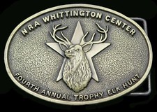 NRA Whittington Center Trophy Elk Hunt rj Vintage Belt Buckle