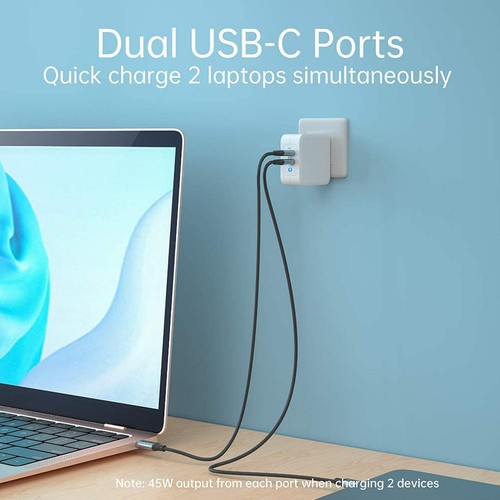 CHOETECH PD100W Dual USB Type-C Fast Charger Wall Charger for iPhone 11 Pro - Picture 4 of 15