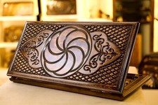 Backgammon Set Eternity - Wooden Board Game - Wood Armenian Nardy Handmade