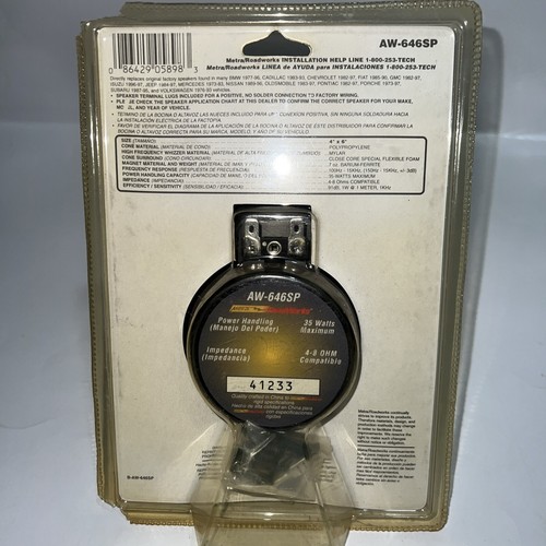 Metra/Roadworks 6x8 Dual-Cone Speaker AW-668SP - Picture 5 of 7
