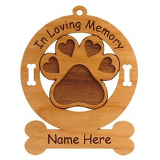 In Loving Memory Dog Paw Ornament Personalized With Your Dog's Name