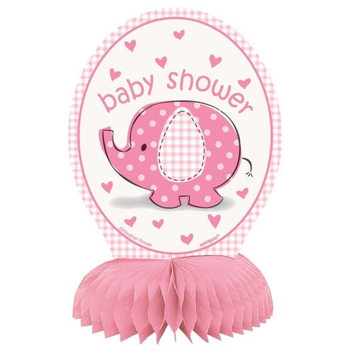 Pink Honeycomb Center Pieces Tabletop Elephant Printed Baby Shower Part DecorX4 - 第 2/5 張圖片