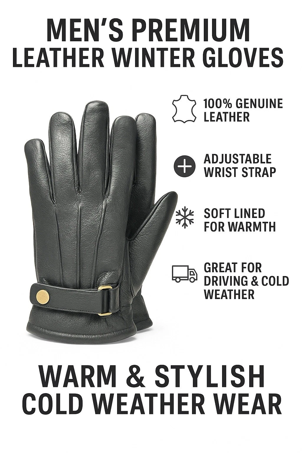 Premium Genuine Deerskin Leather Fleece Line Thinsulate Insulation
Opens in a new window or tab