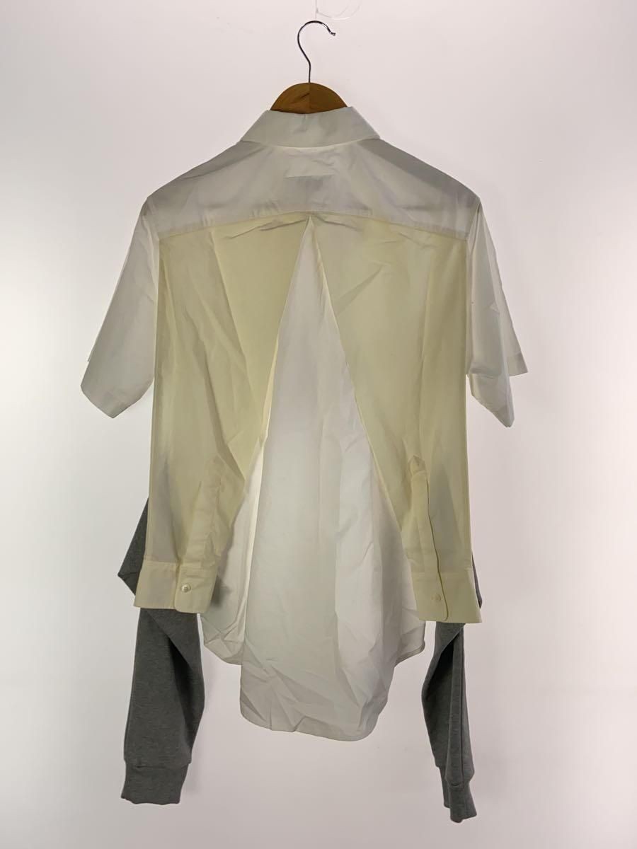 MM6◆スリーブデザインコットンシャツ/半袖シャツ/40/コットン/WHT/S62DL0054// MM6 Short Sleeve Shirt in White, 40% Cotton, Style S62DL0054