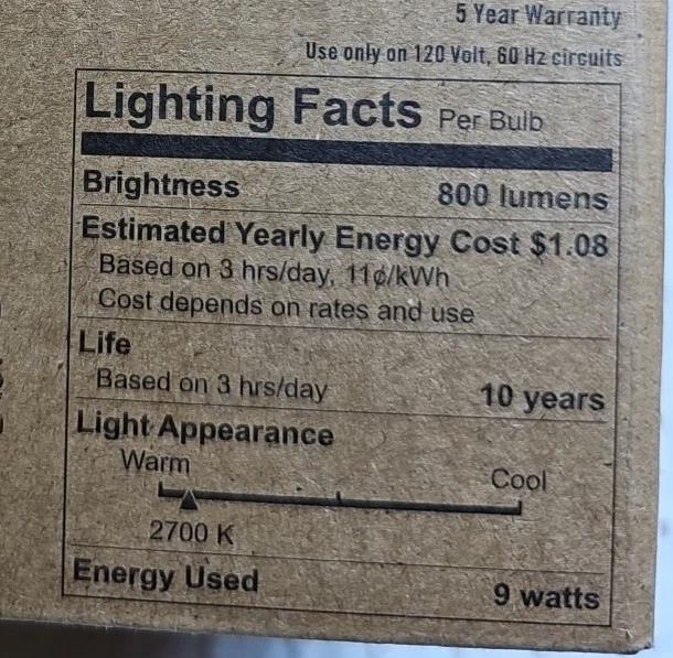 60-Watt Equivalent A19 Non-Dimmable CEC Rated LED Light Bulb Daylight (16-Pack) - Image 4 of 4