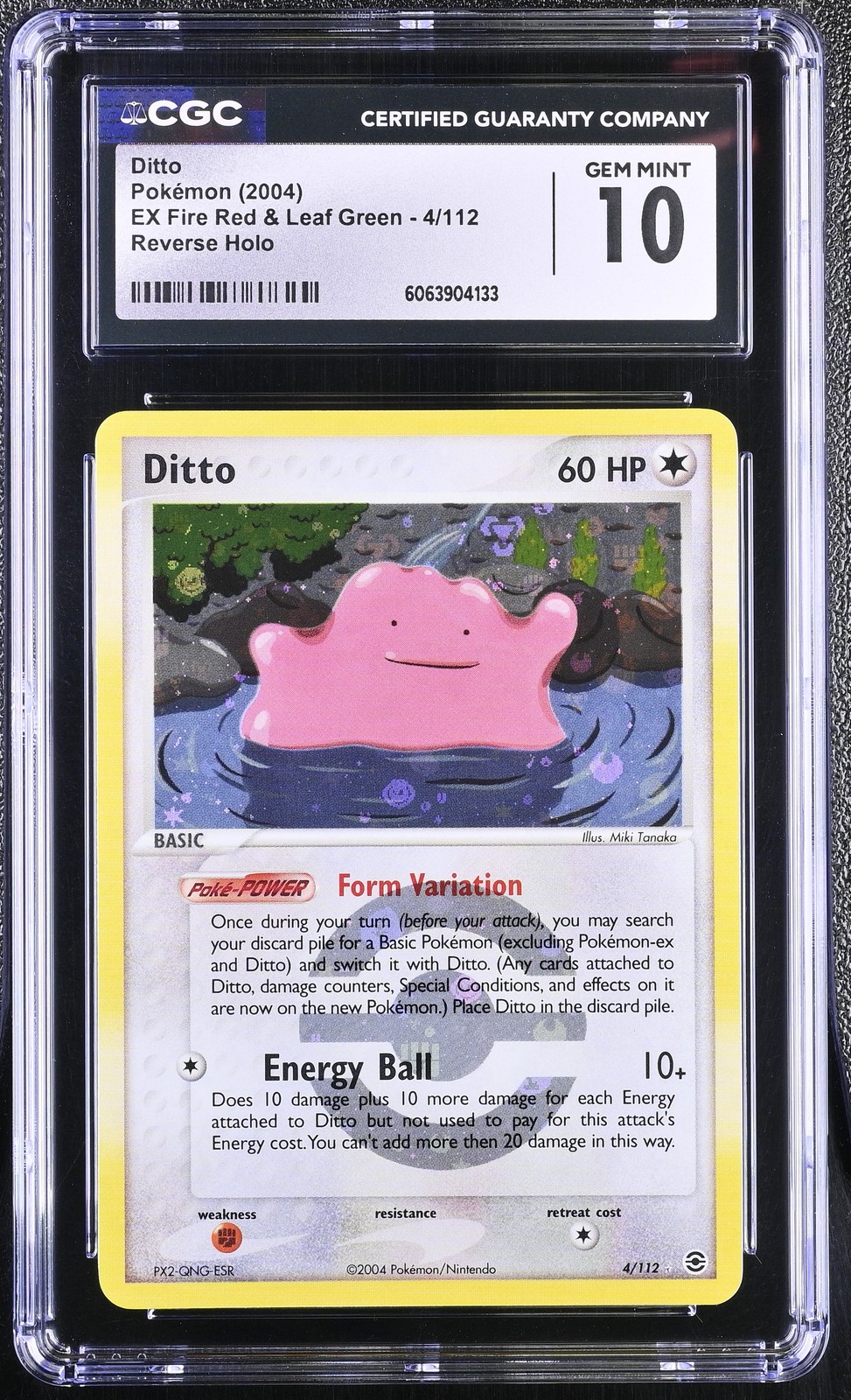CGC 10 Ditto EX Fire Red & Leaf Green 4/112 Reverse Holo Pokemon Card