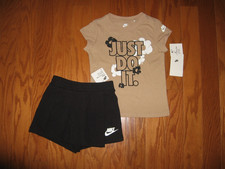 Nike Girls 2 Piece T-Shirt Shorts Set Size 5/6/6X NWT