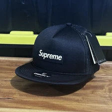 Decky Foam Trucker Hat Black SnapBack Leather Patch