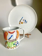 Vintage Rare Illustrated Comic Hunter Dog Have A Nice Day Raj Coffee Cup Saucer