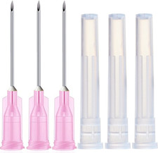 100 Pack 18Ga 1 Inch Sterile Disposable Injection Needle with Cap for Scientific