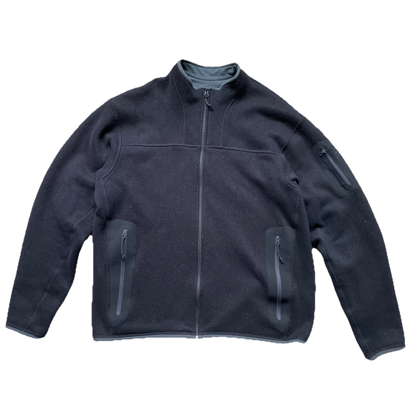 Arc'teryx Covert Cardigan Nero Erica Full Zip Pile Giacca Maglione Lrg Leggi